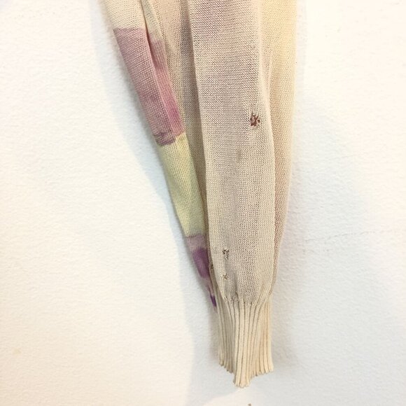 Liviana Conti Womens Abstract Print Long-Sleeve Sheer Sweater Top Size M READ - Picture 8 of 9